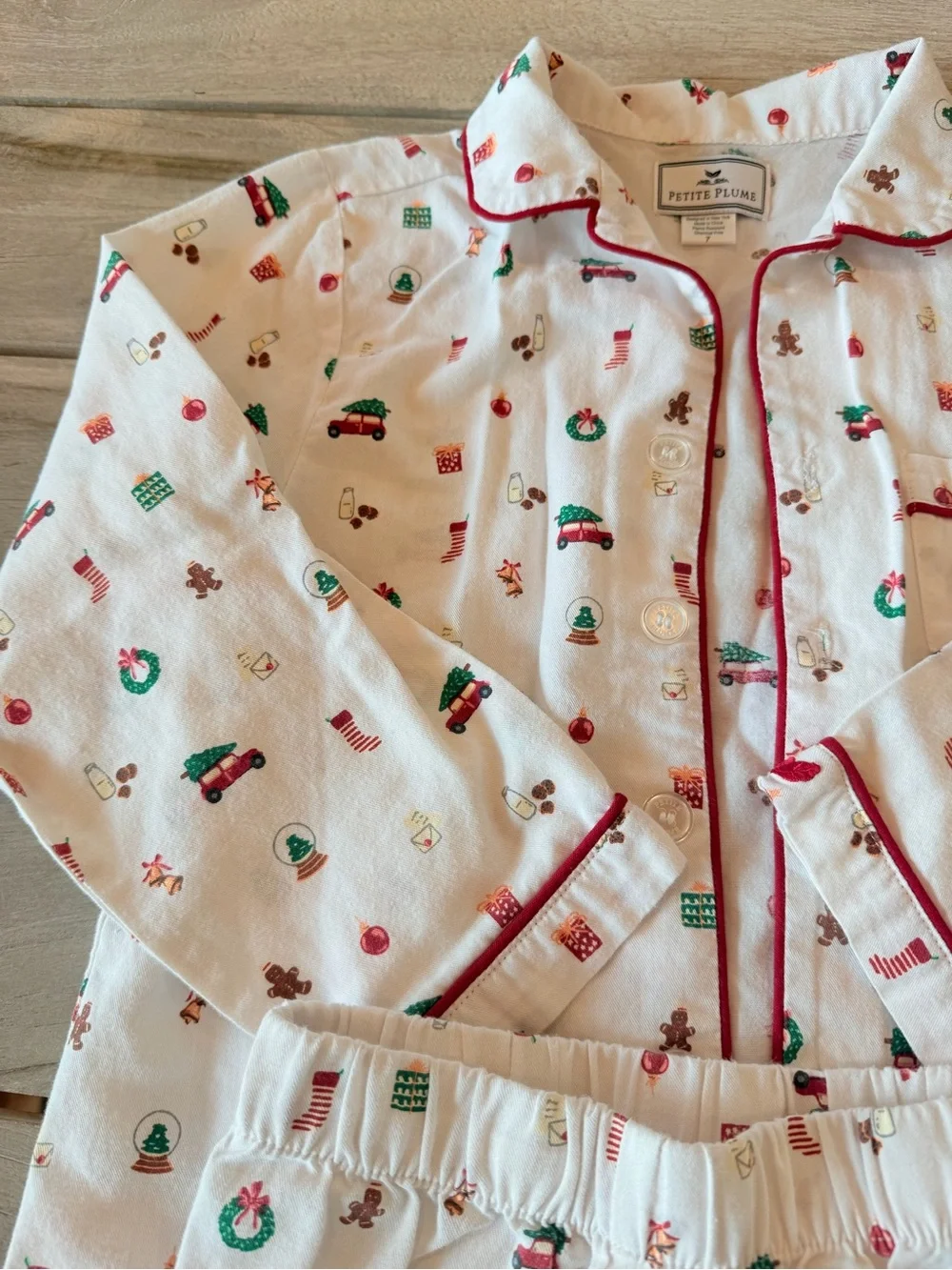 Petite Plume Kid's Twill PJ Set in Winter Nostalgia - 7 Years 🎅🏼
